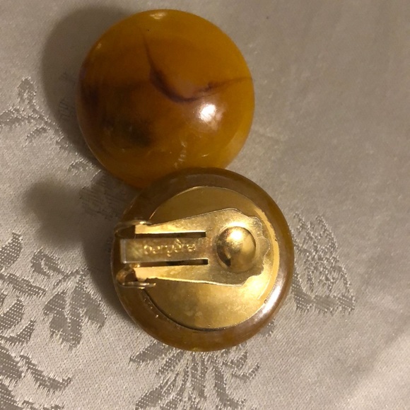 Vintage Bergere Butterscotch Clip Earrings - Picture 2 of 3